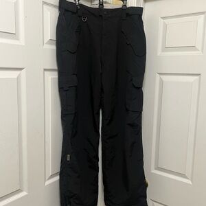 Men's Versatile Black Cargo Snow Pants